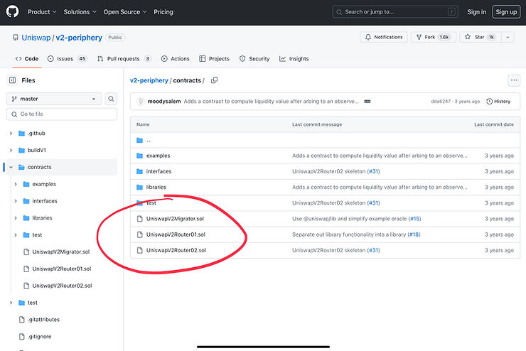 uniswap v2 router github 截图