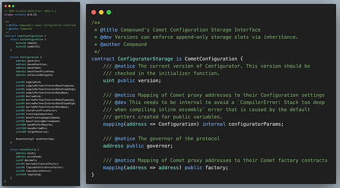 CometConfiguration 和 ConfiguratorStorage 代码快照的图像