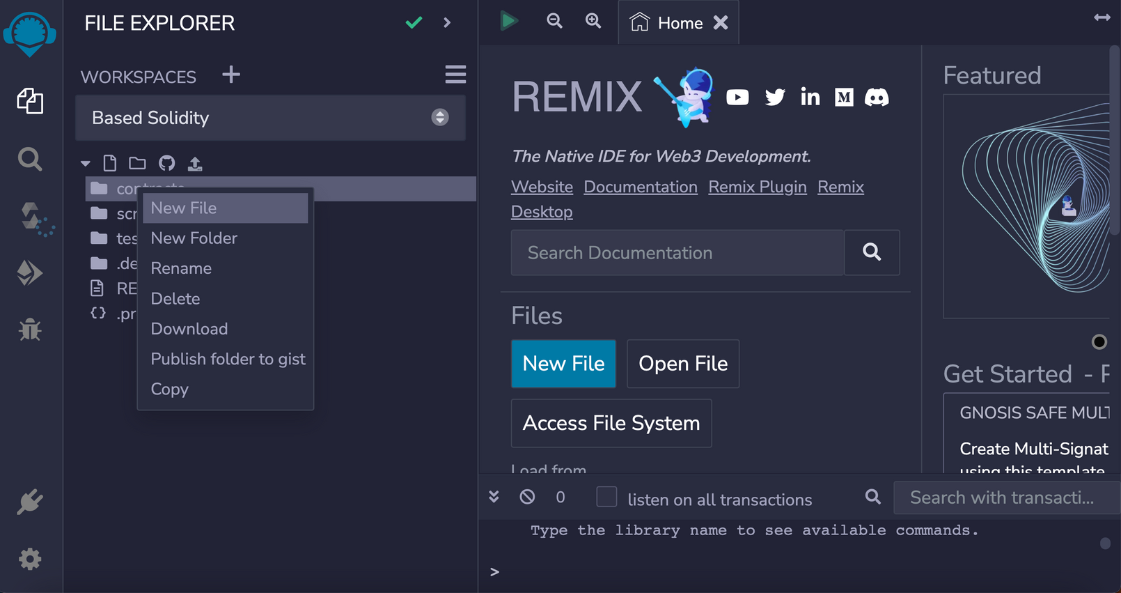 Click "new file" in Remix