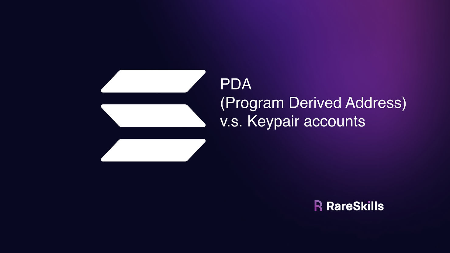 Hero image showing PDA \(Program Derived Address v.s. Keypair accounts\)