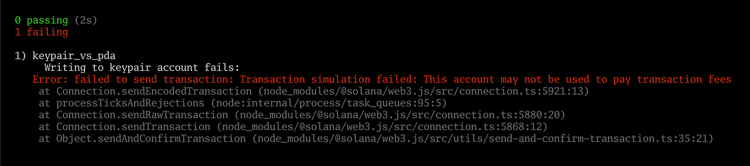 keypair_vs_pda : Error: failed to send transaction