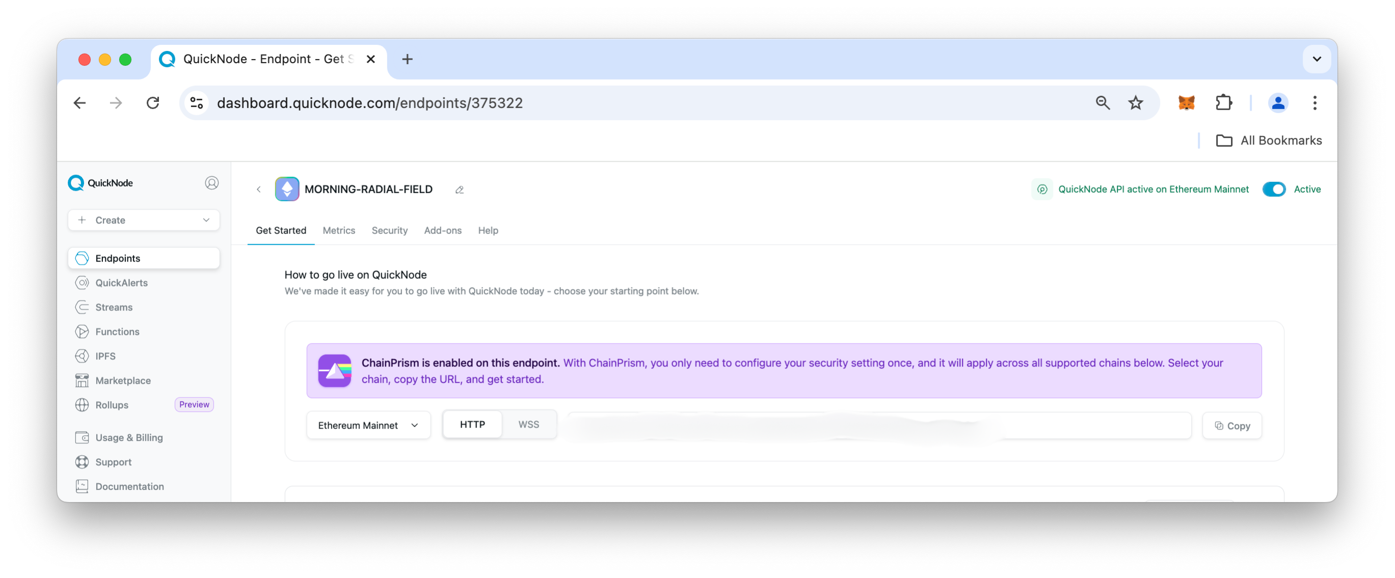 QuickNode endpoint