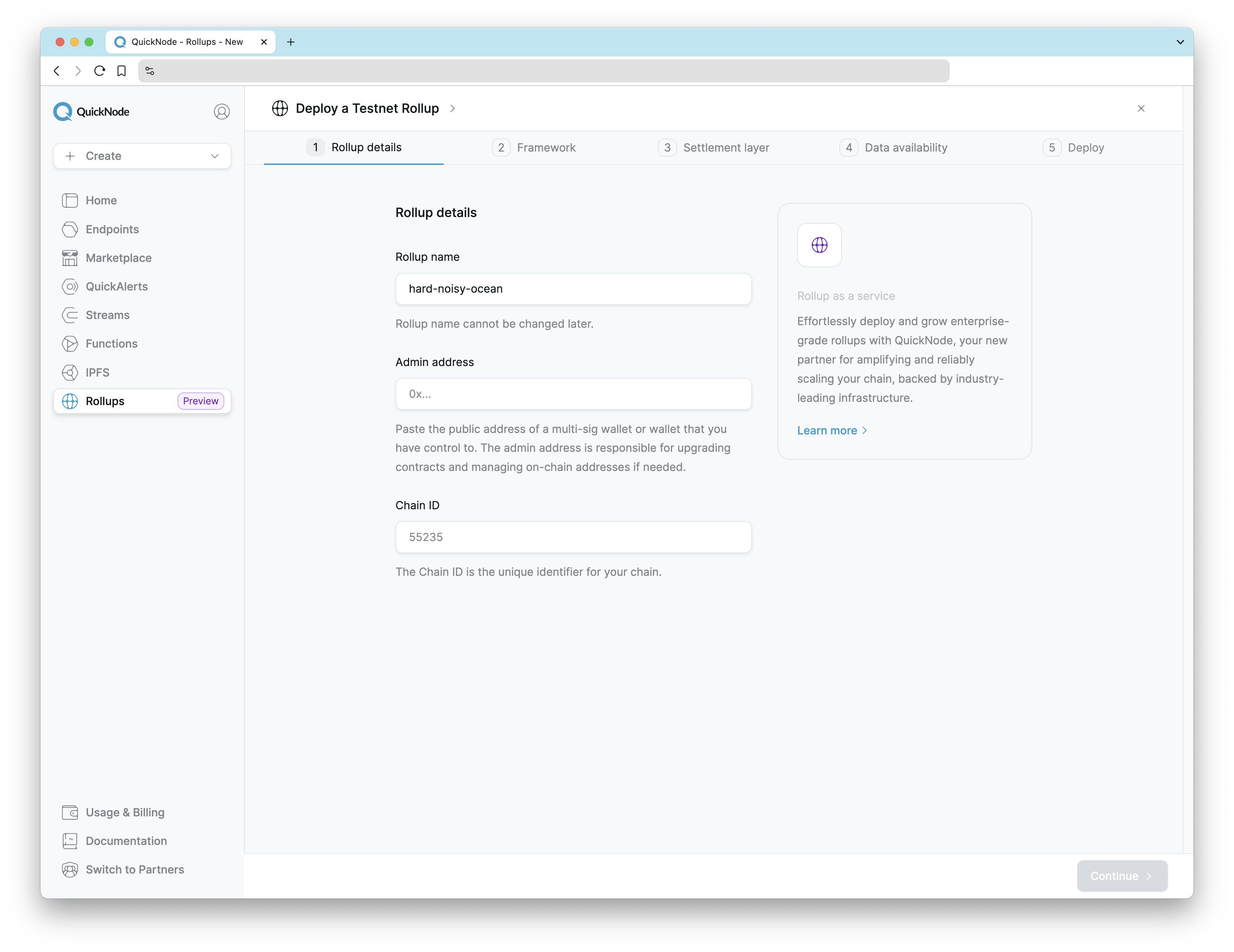 RaaS Dashboard - Rollup Details