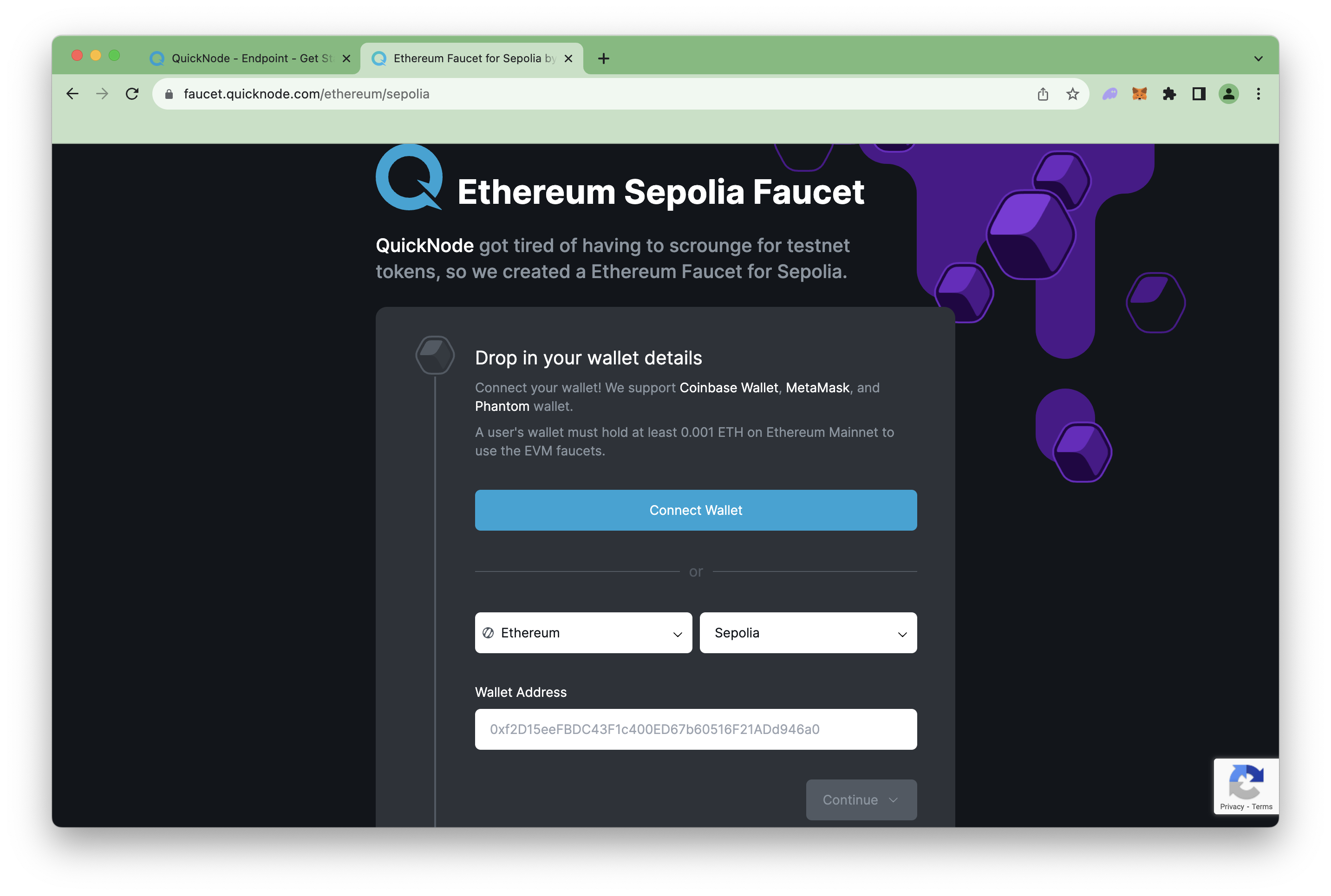 QuickNode Multi-Chain Faucet