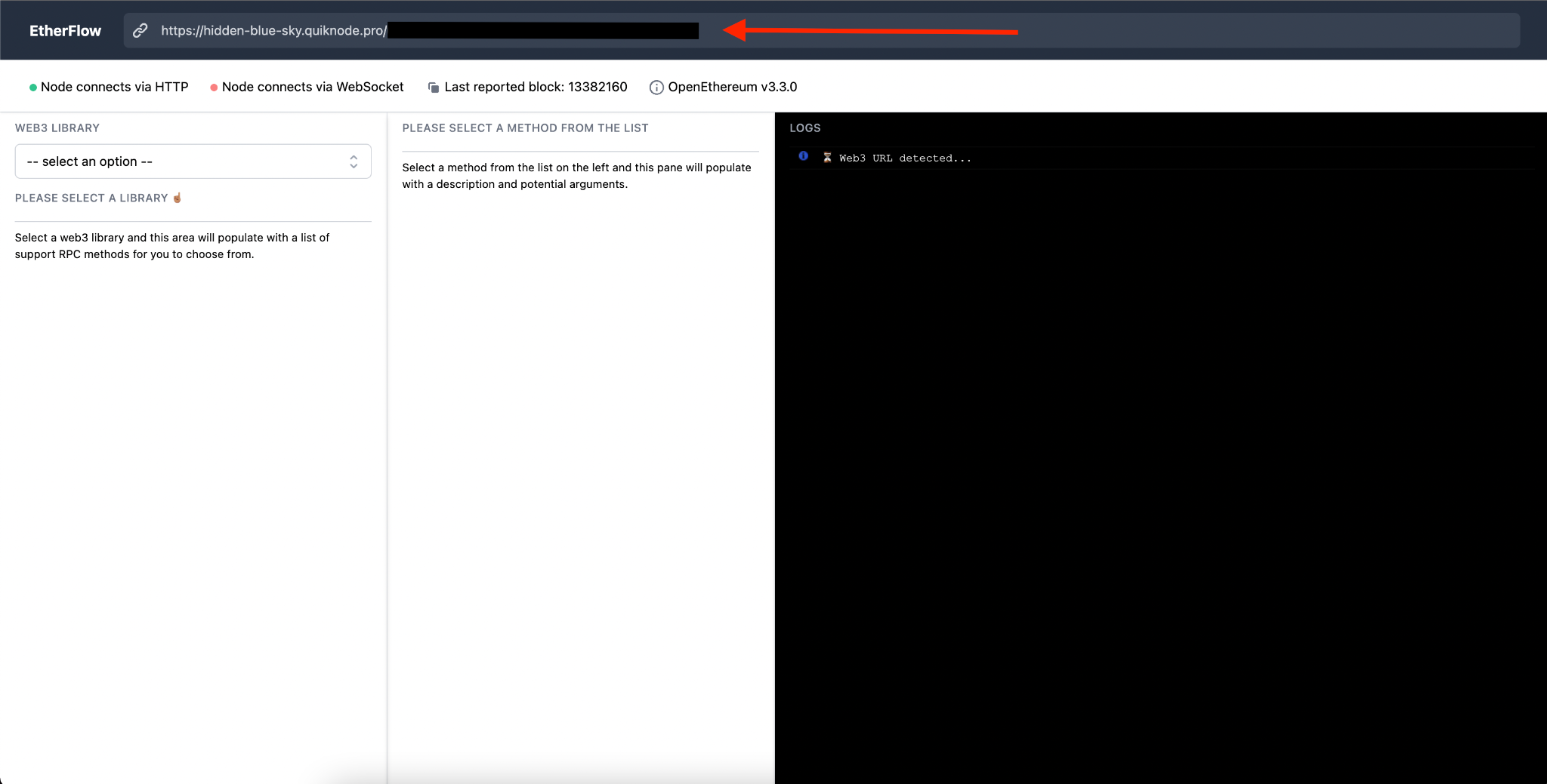 Etherflow 页面截图