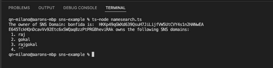 SNS 查询结果