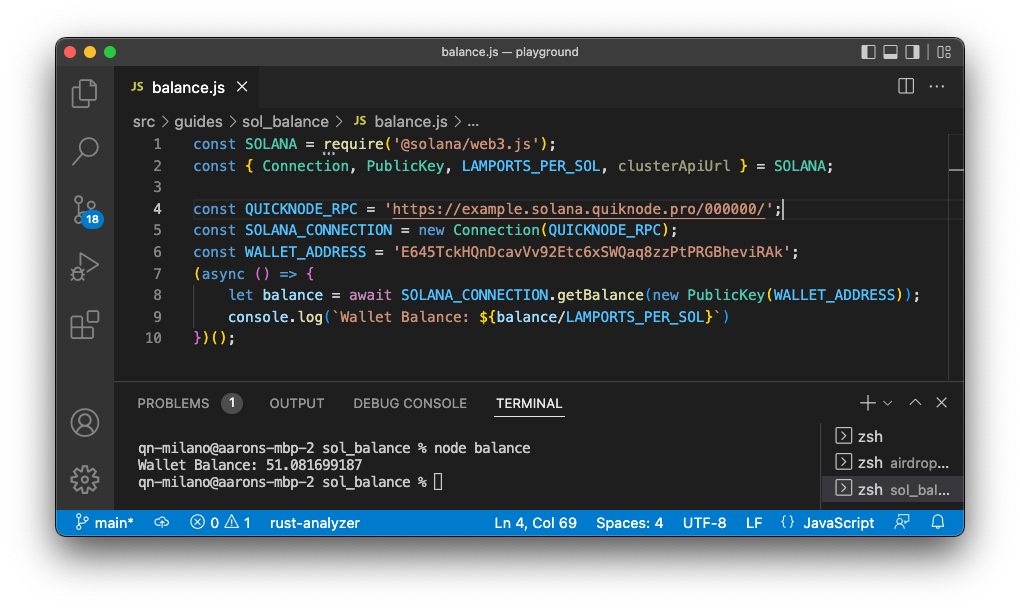 ‘Solana-Web3.js 结果’