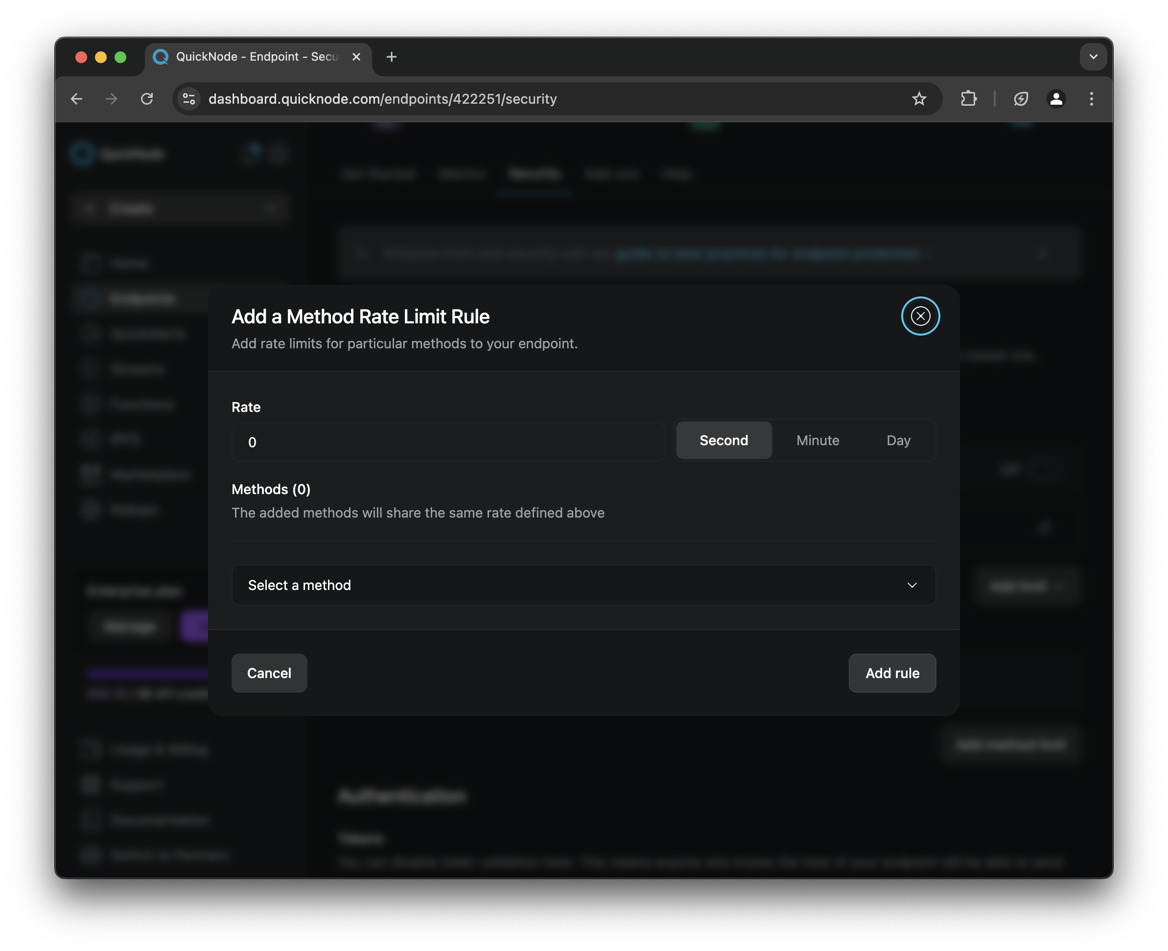 QuickNode 方法限制