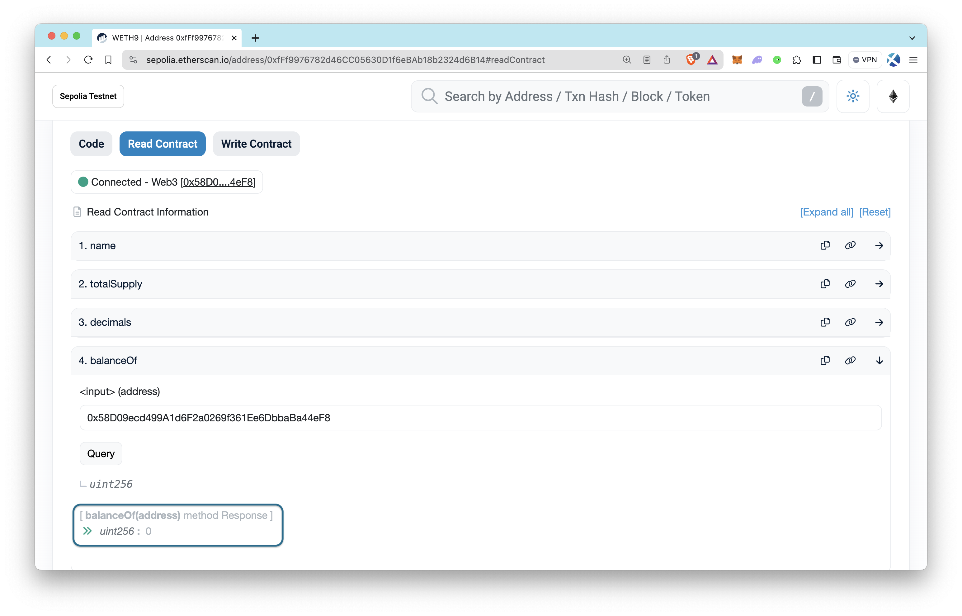 Etherscan 读取合约