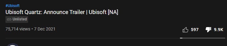 r/fuckepic - NFT Ubisoft 宣布的事件进展得如此糟糕以至于他们不得不将其从 Youtube 上下架