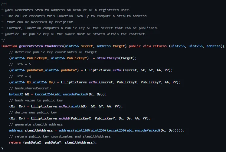 generateStealthAddress