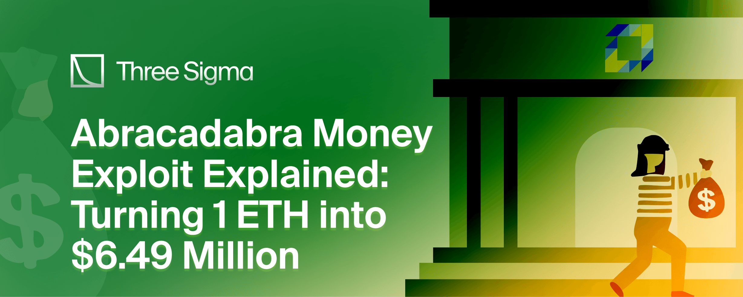 "Abracadabra Money Exploit Analysis -1 ETH to $6.49M- Three Sigma" banner