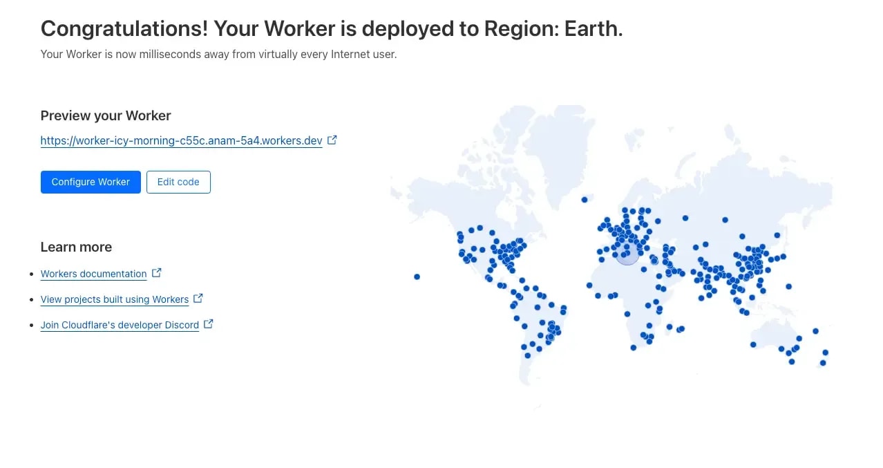 Worker已成功部署