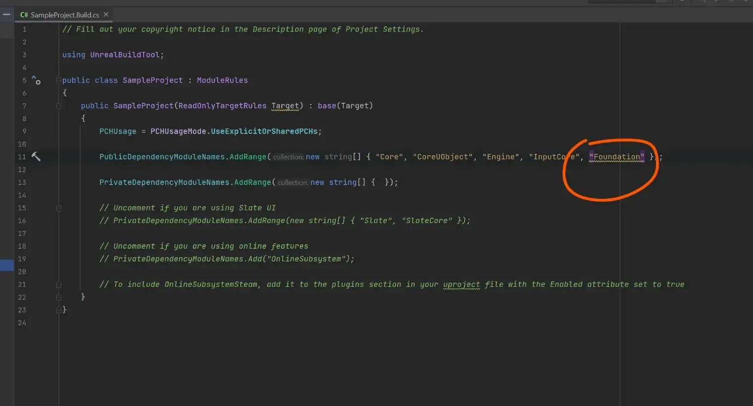 Add the plugin’s name to PublicDependencyModuleNames