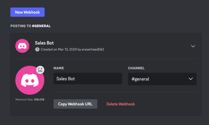 新建 Webhook