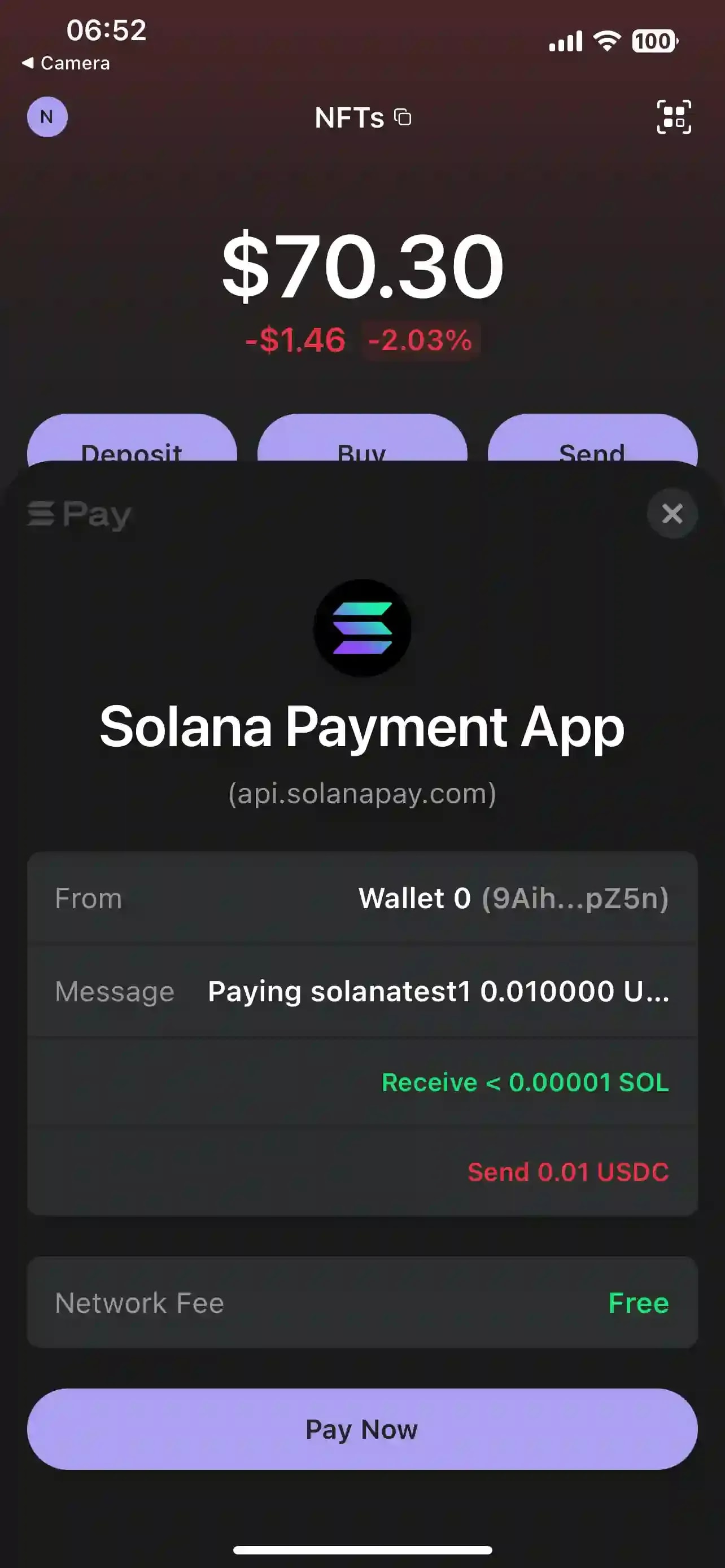 Accept Solana Pay transaction on mobile