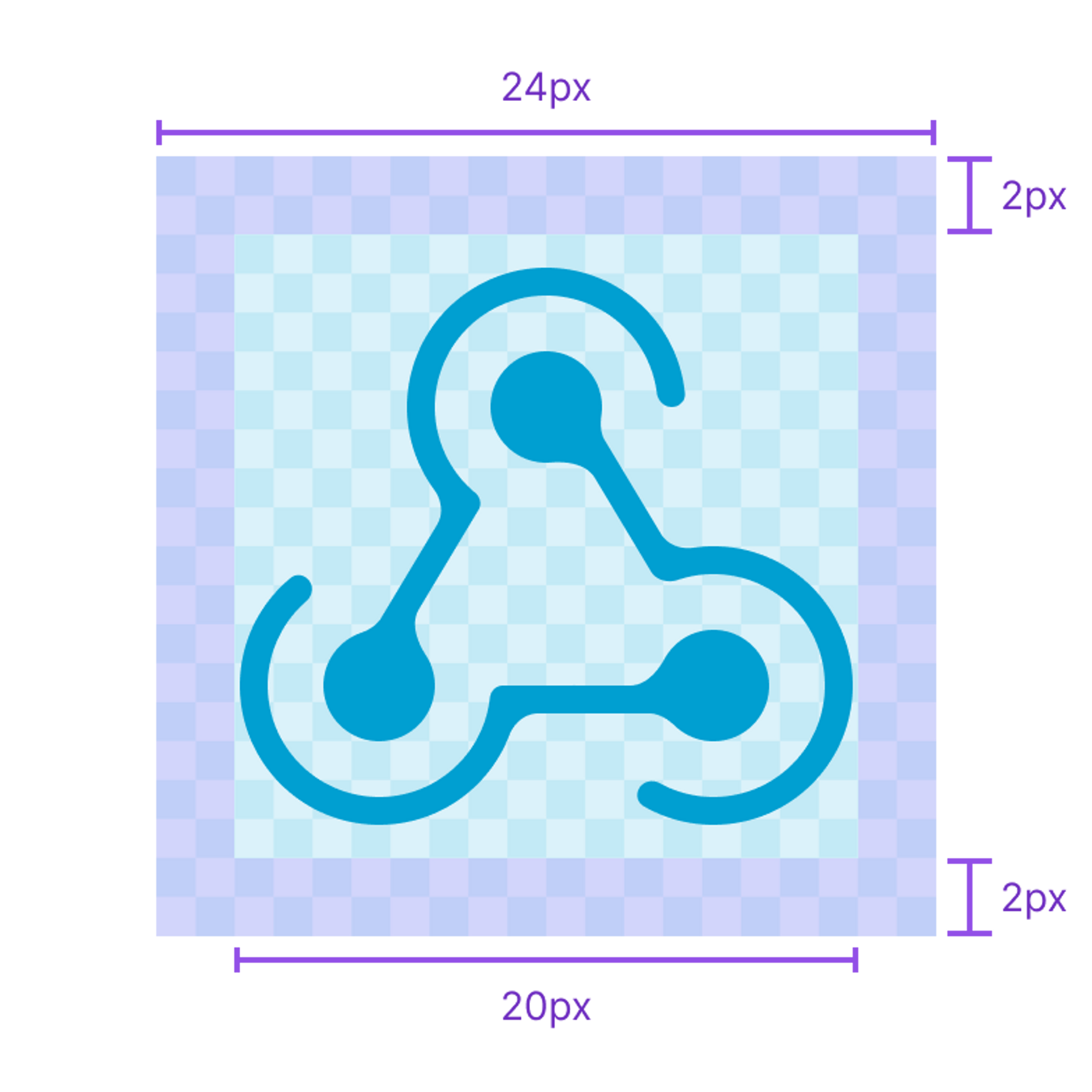 **加粗** Grid properly applied to the icon design