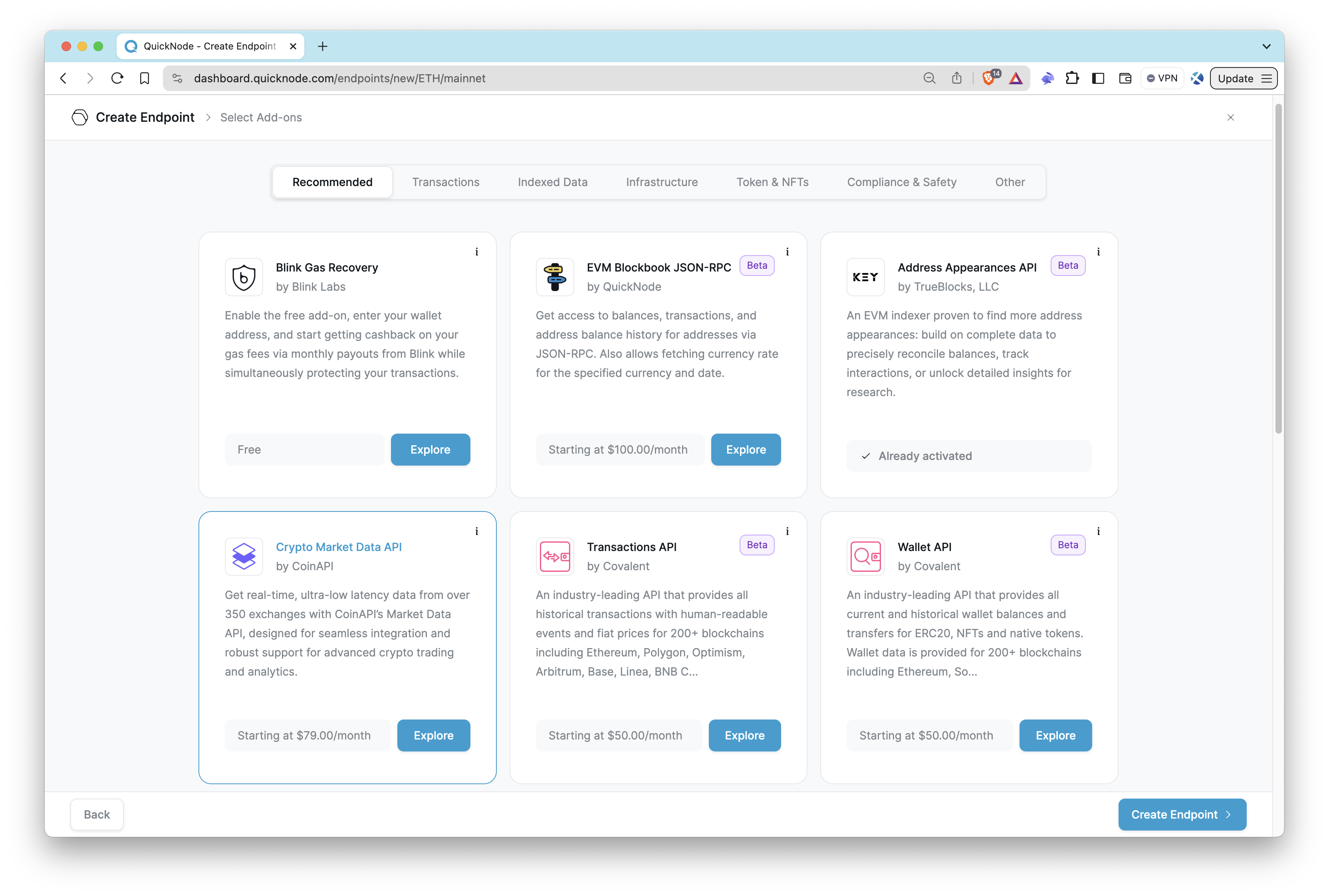 带有插件的 QuickNode 节点端点