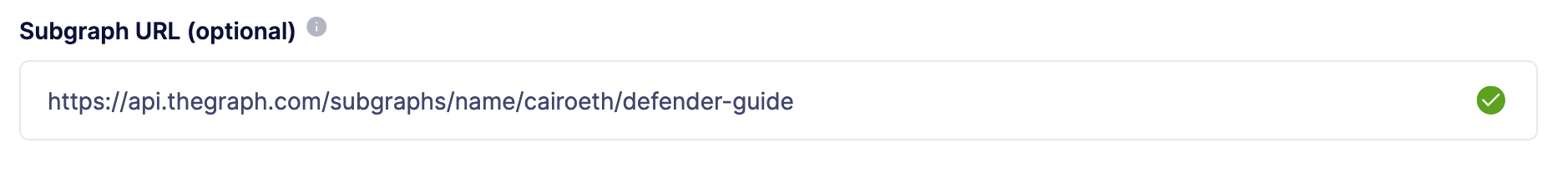 Defender 上的 Subgraph URL