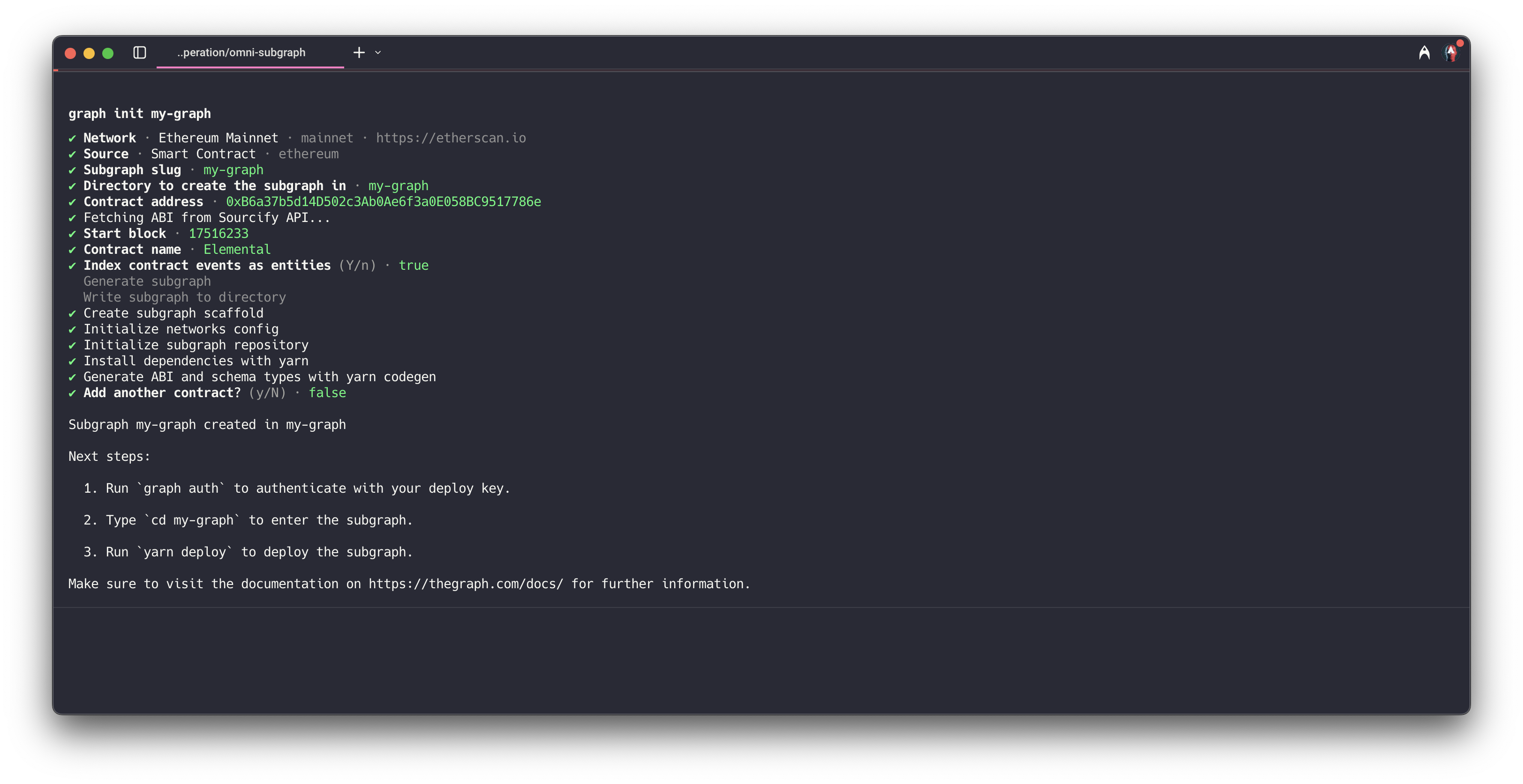 Graph CLI - Init 命令