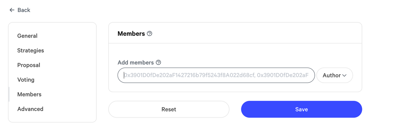 为你的 space 中的新作者提供账户地址。
