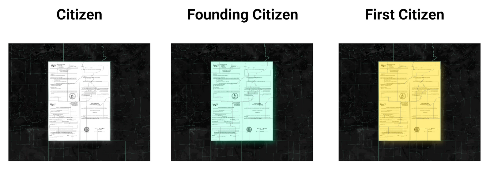 CityDAO公民证书的预览。版权：CityDAO