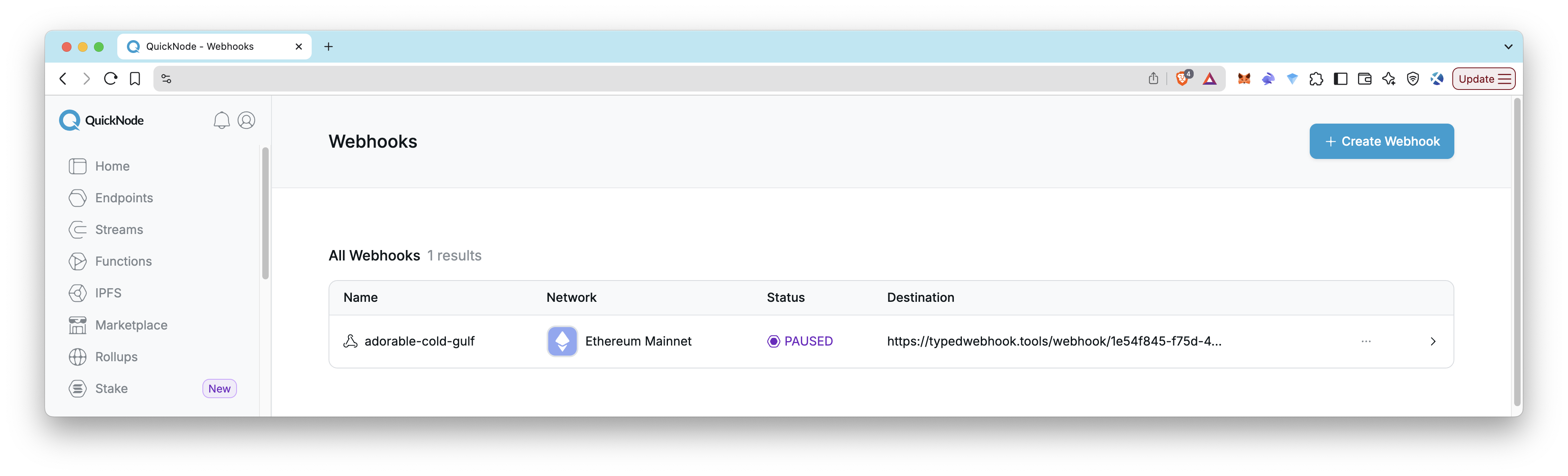 Webhooks - 活动 Webhook