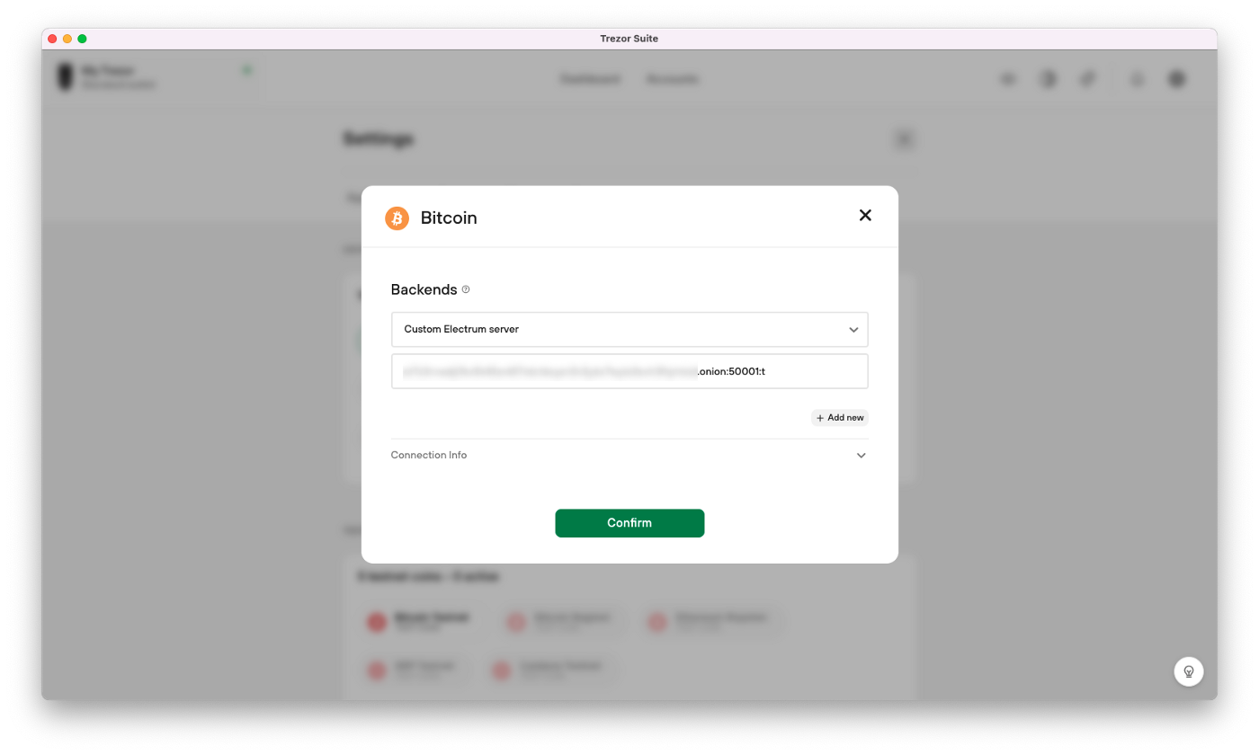 Enter the details of your node and click confirm.