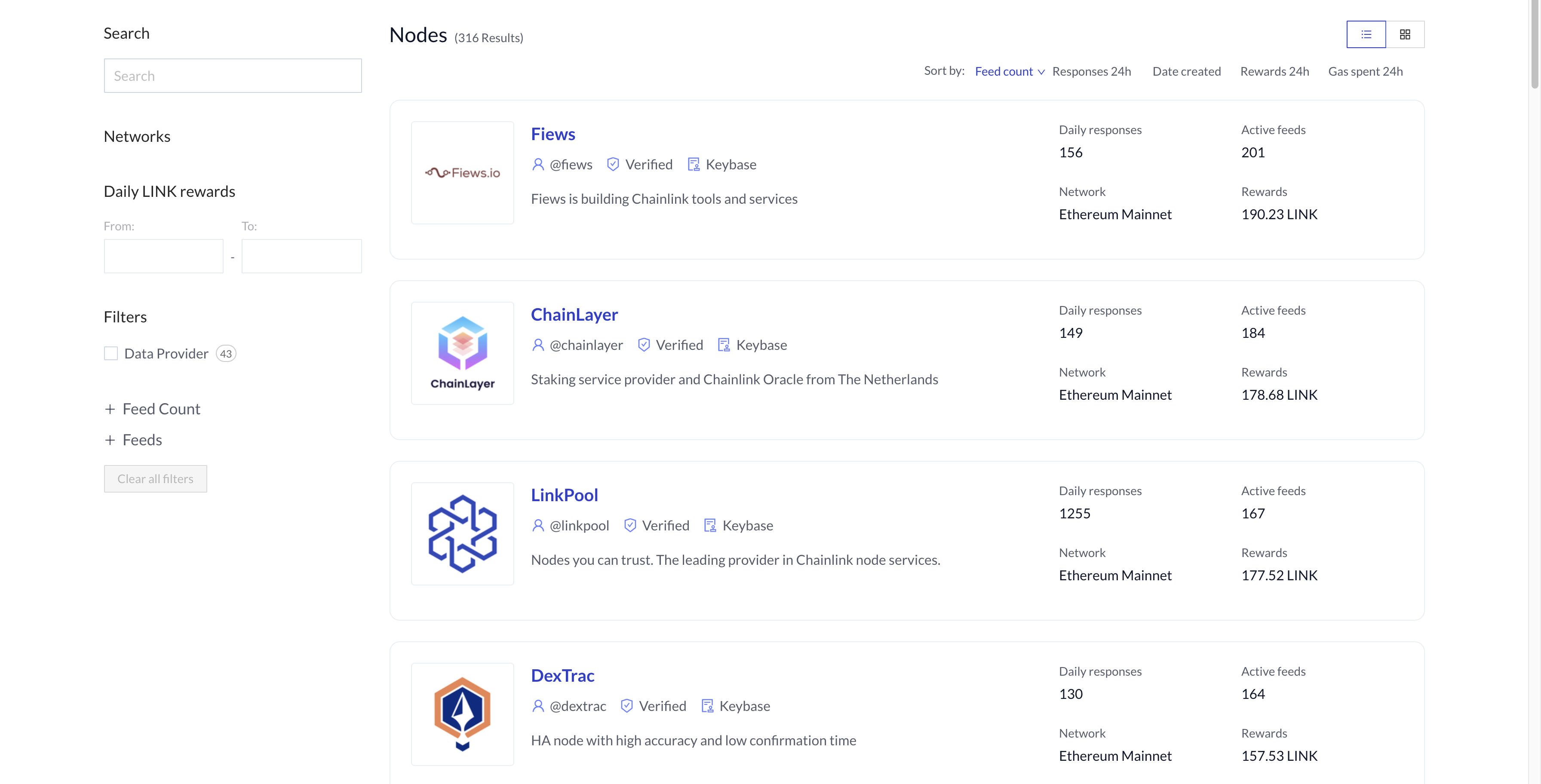 免许可 Chainlink 市场为节点运营商提供了一个社区资源，以向用户高亮显示其声誉、基础设施和性能历史
