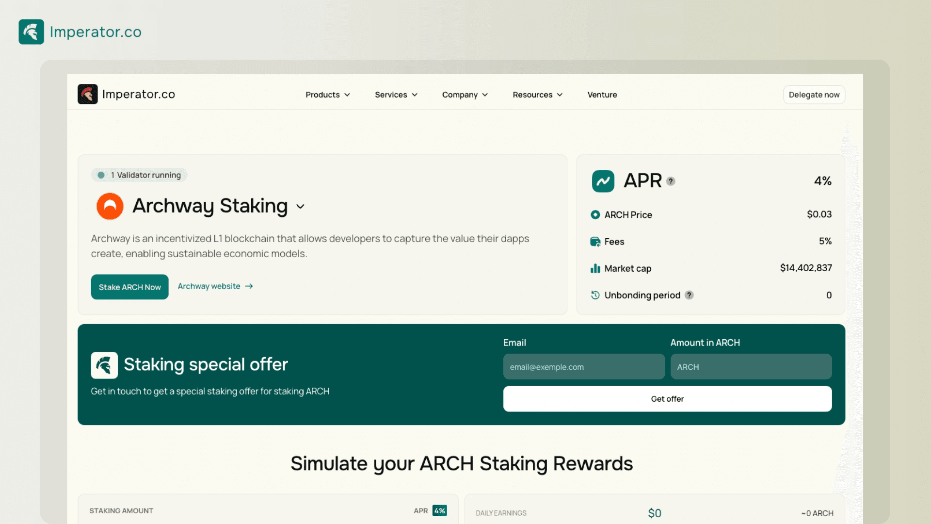 imperator的archway staking
