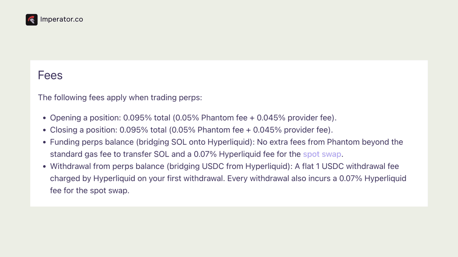 phantom perps Hyperliquid fees