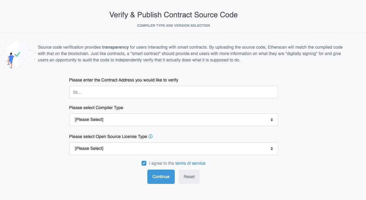 验证智能合约 etherscan