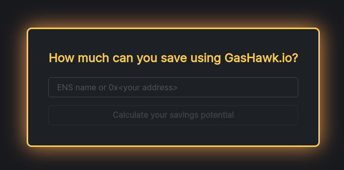 使用 GasHawk 节省以太坊 gas 费用