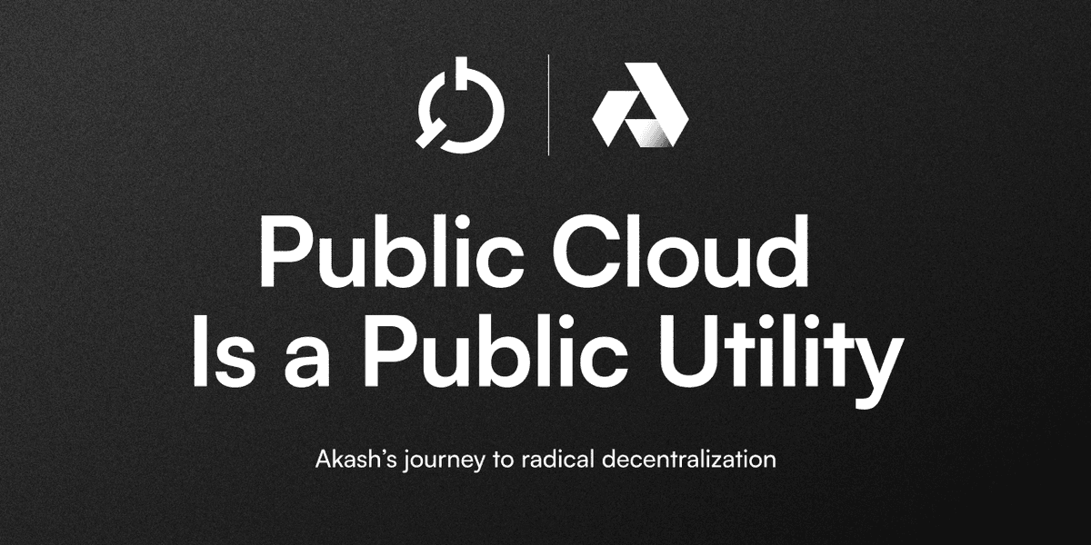 Akash 网络代表了几个以加密货币和区块链为重点的去中心化公共云平台之一，这些平台作为无需许可的去中心化公共事业运行。可悲的是，公平云计算平台的愿景近年来已被亚马逊网络服务 (AWS) 和微软 Azure 等大型中心化实体垄断。值得庆幸的是，Akash 和其他平台旨在改变这一点。（图片来源：Akash 网络博客上的公共云是一种公共事业）