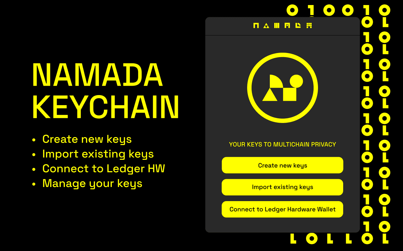Namada 浏览器扩展钱包。（图片来源：Namada via the Google Chrome Web Store）