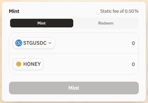 Minting $HONEY on the HONEY dApp