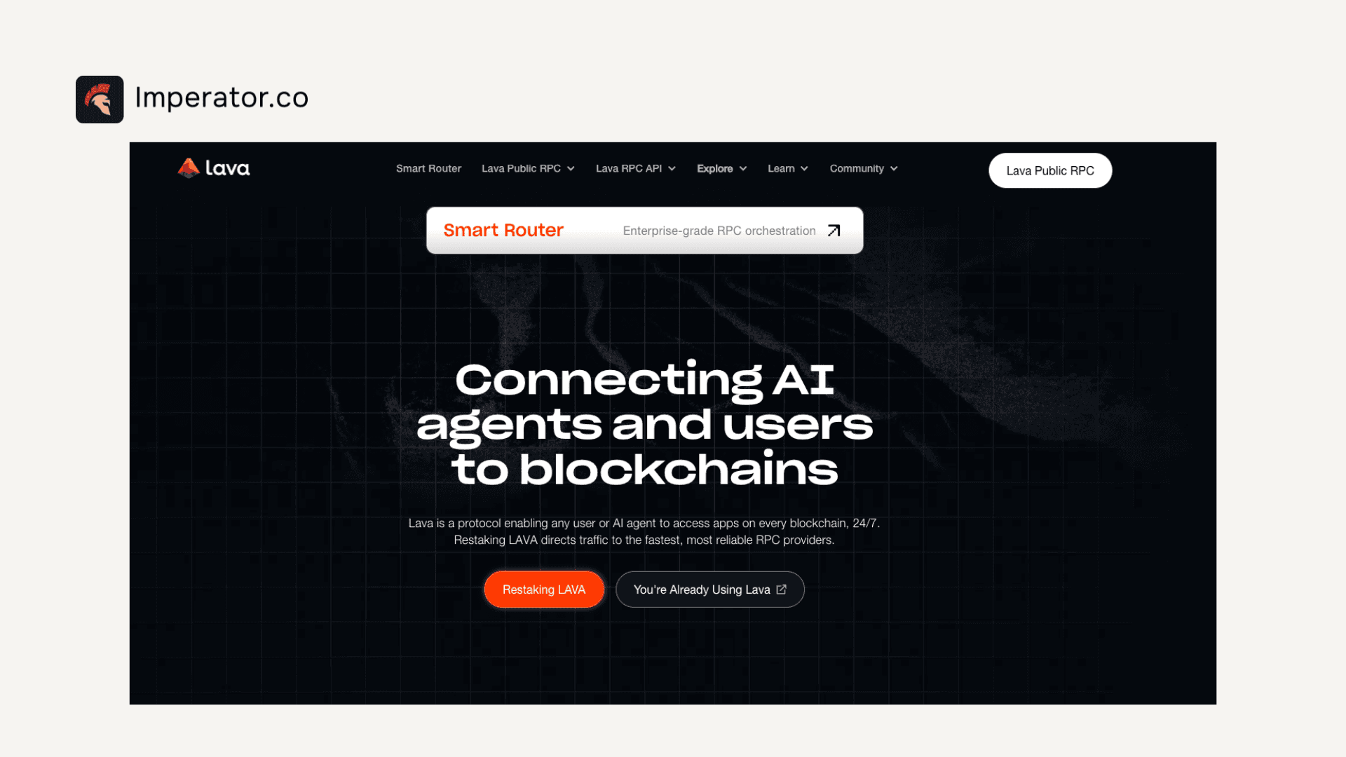 LAVA 公共 RPC 访问页面