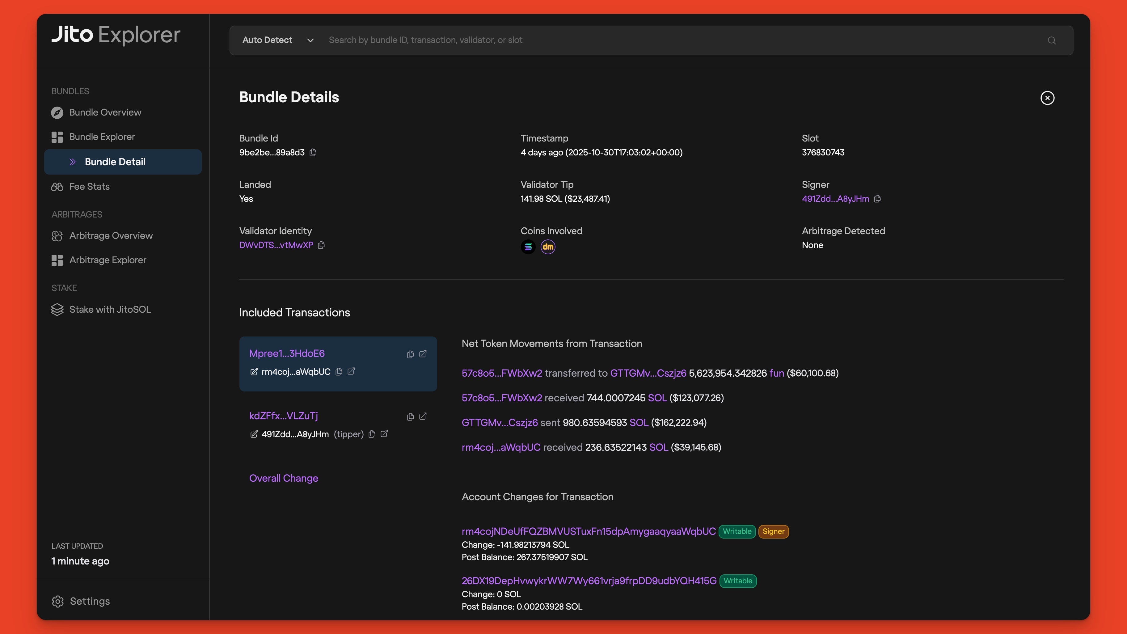 Jito 的 Solana MEV bundle 浏览器