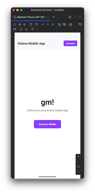 带有连接按钮的主屏幕