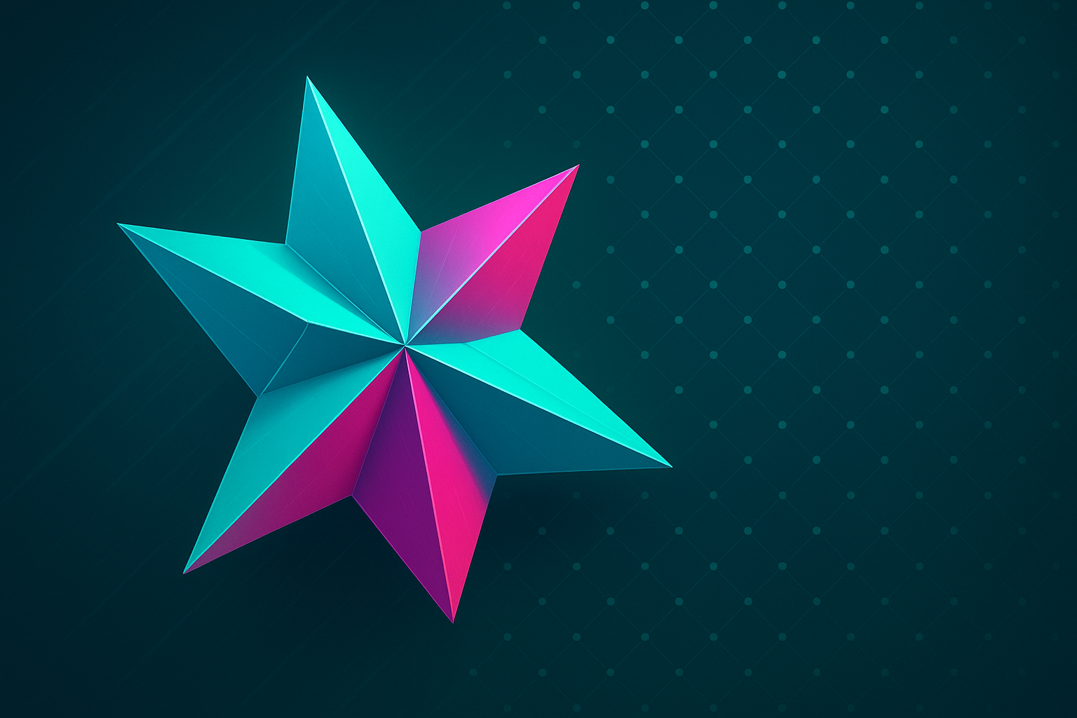 星形图案表示“折叠”，就像折纸一样，通过可见的折痕和相交的面。证明中的折叠方案将各个部分逐步组合。星的多个面暗示了这种组合。带有网格的环面表示一个结构化的空间，类似于格点。将折叠对象与几何网格配对，在一个视图中将“折叠”与“格点”联系起来。