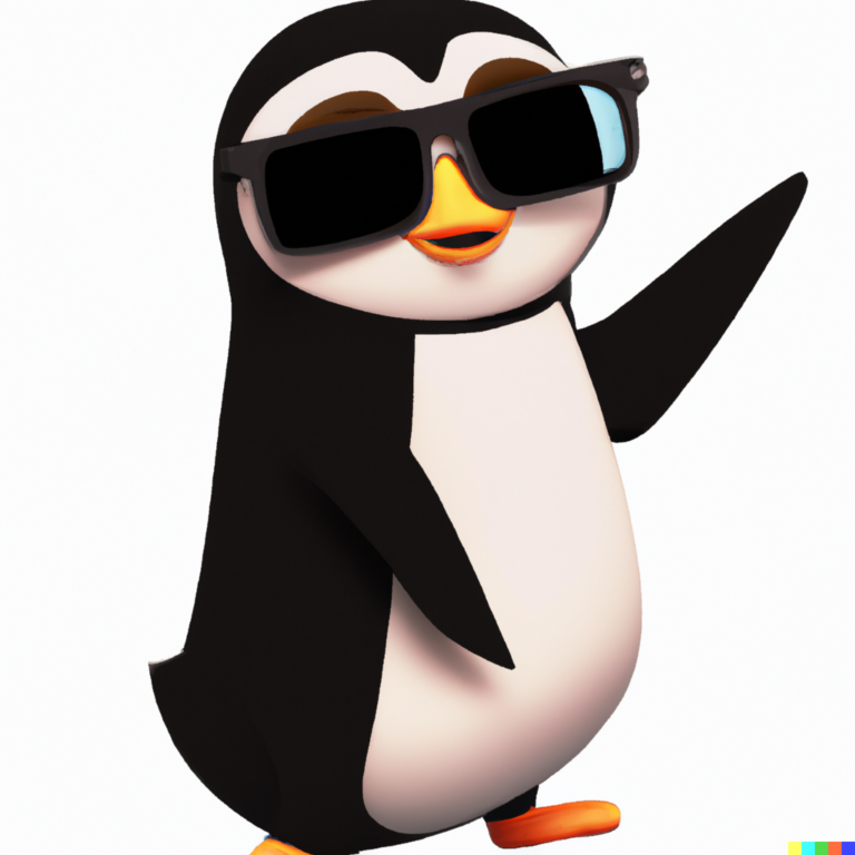 a penguin wearing sunglasses