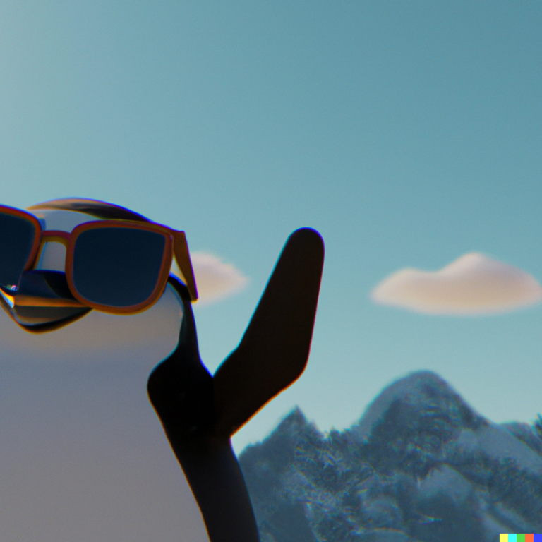 a penguin wearing sunglasses