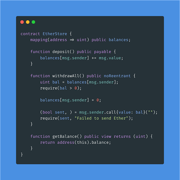 Checks-Effects-Interactions pattern applied to EtherStore
