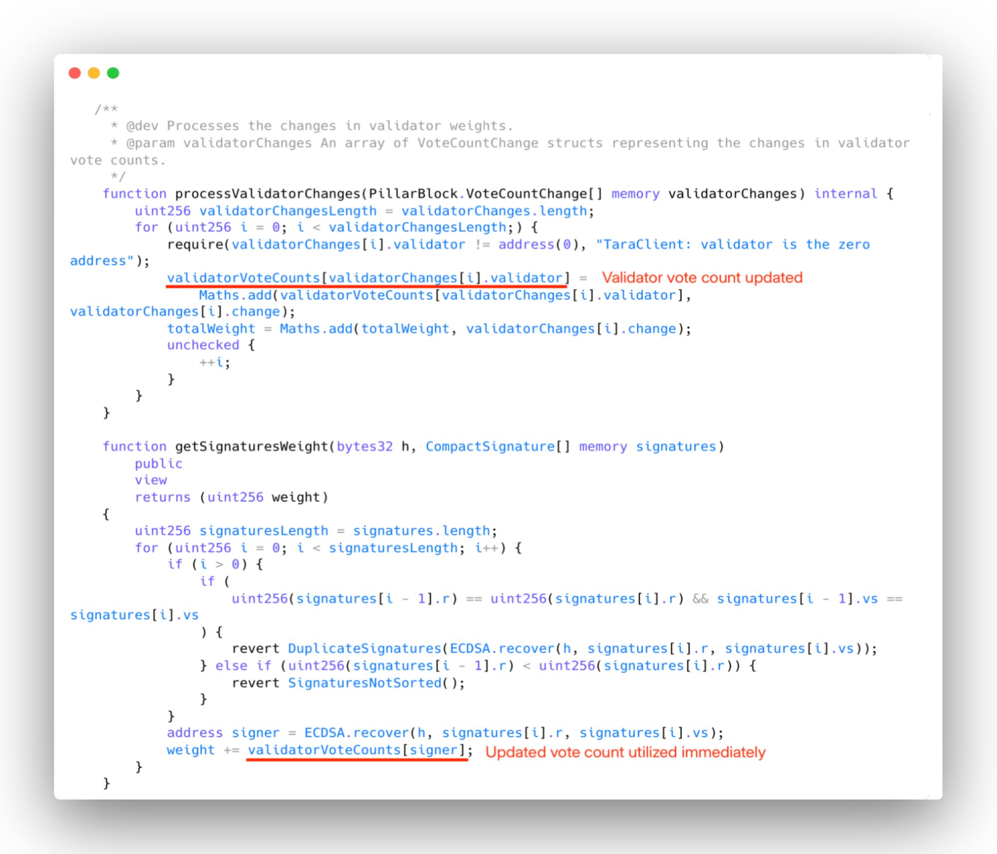 taraXa-processValidatorChanges