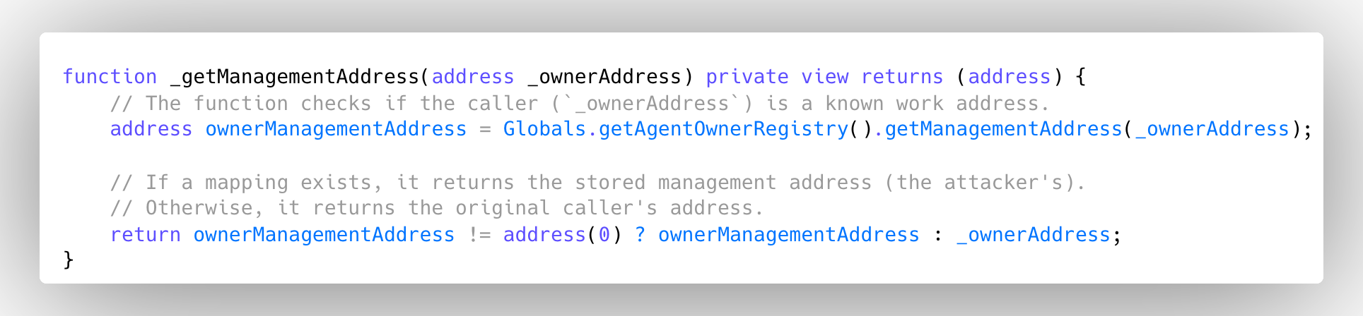 getManagementAddress-function