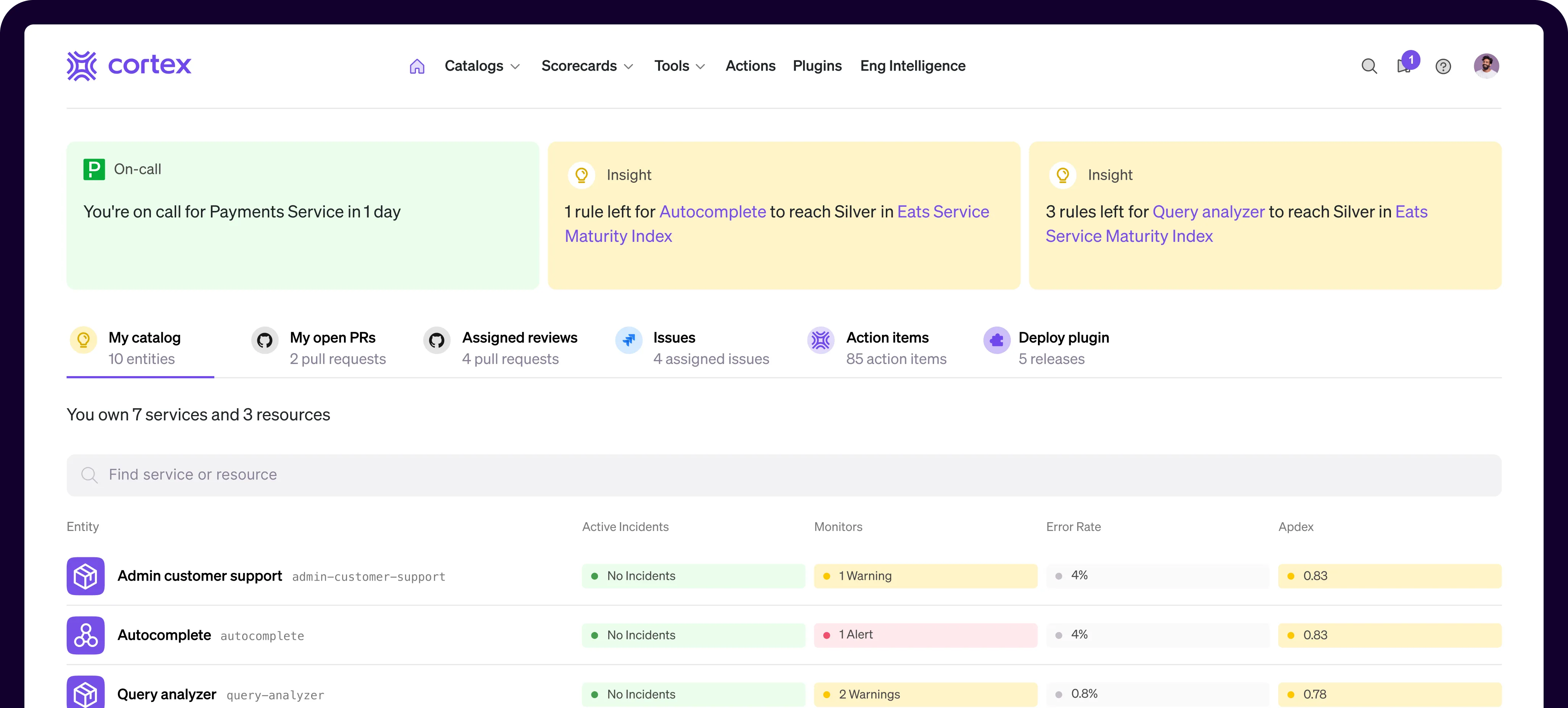 platform engineering tools/cortex-platform