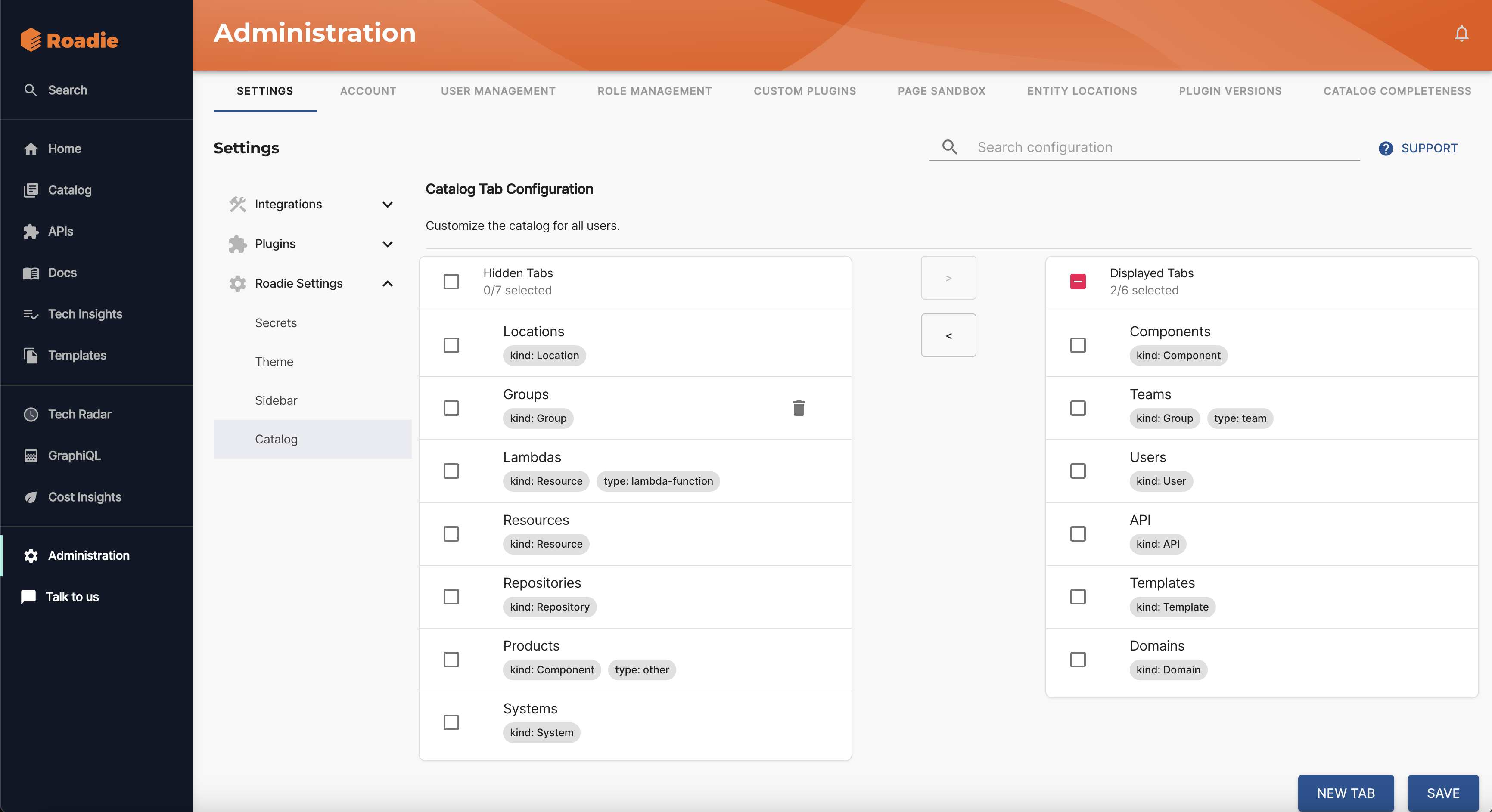platform engineering tools/roadie