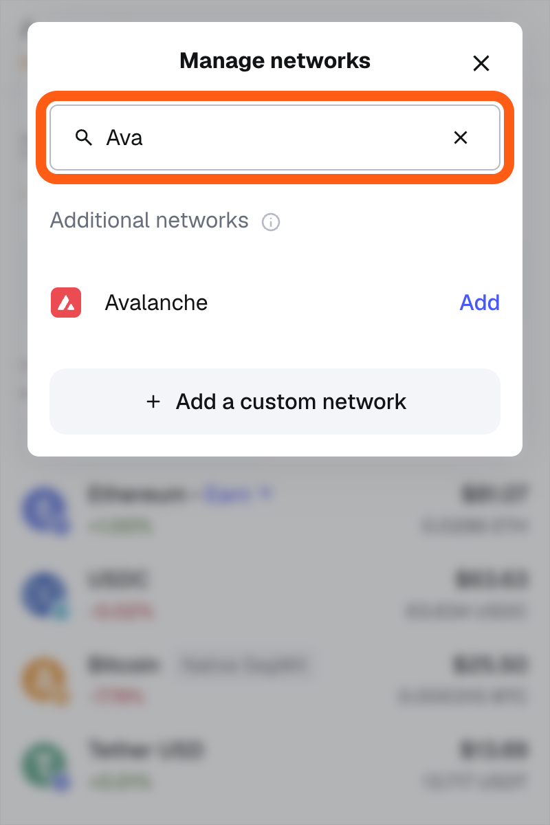 MetaMask 扩展端网络菜单搜索网络