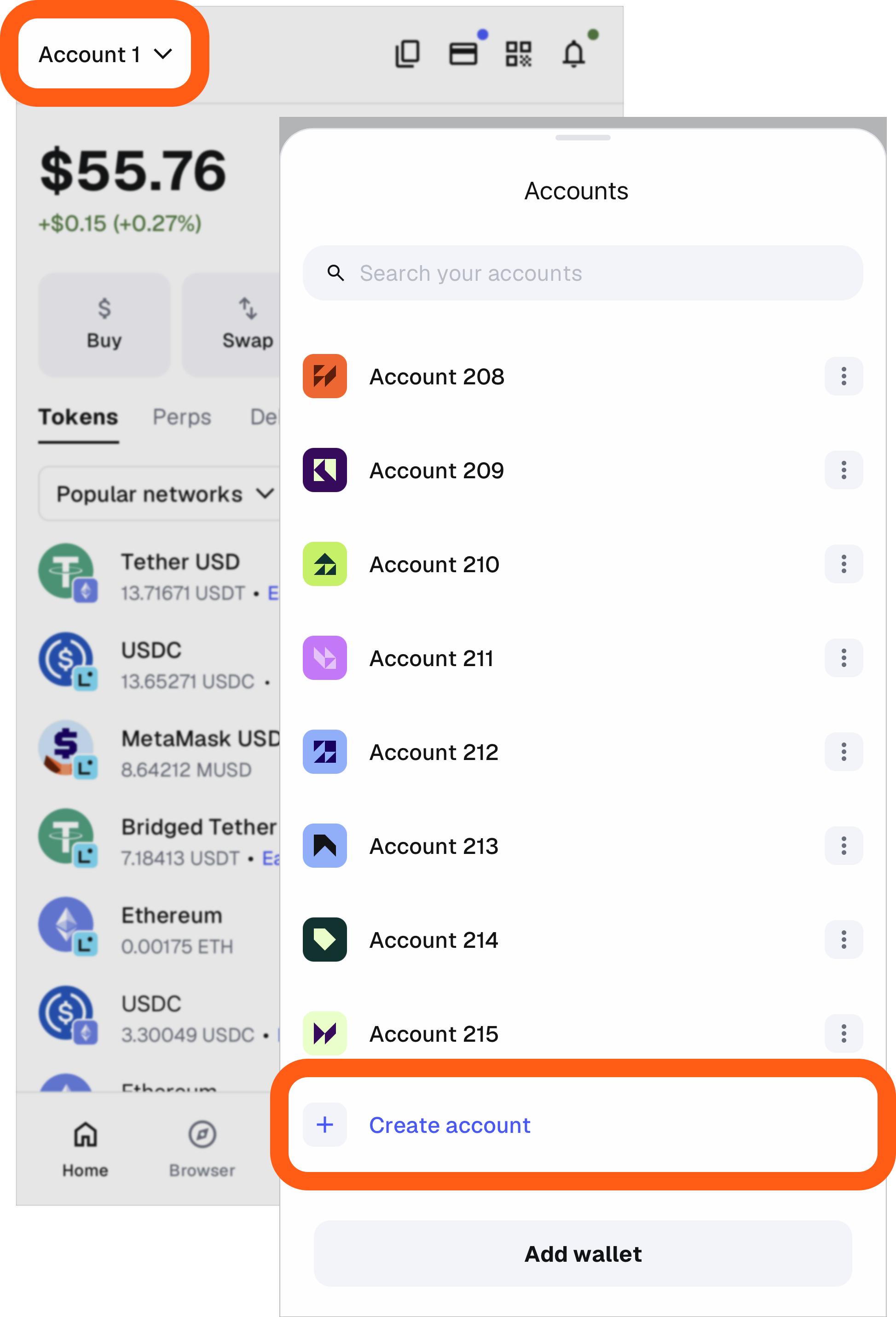 MetaMask 移动端创建账户