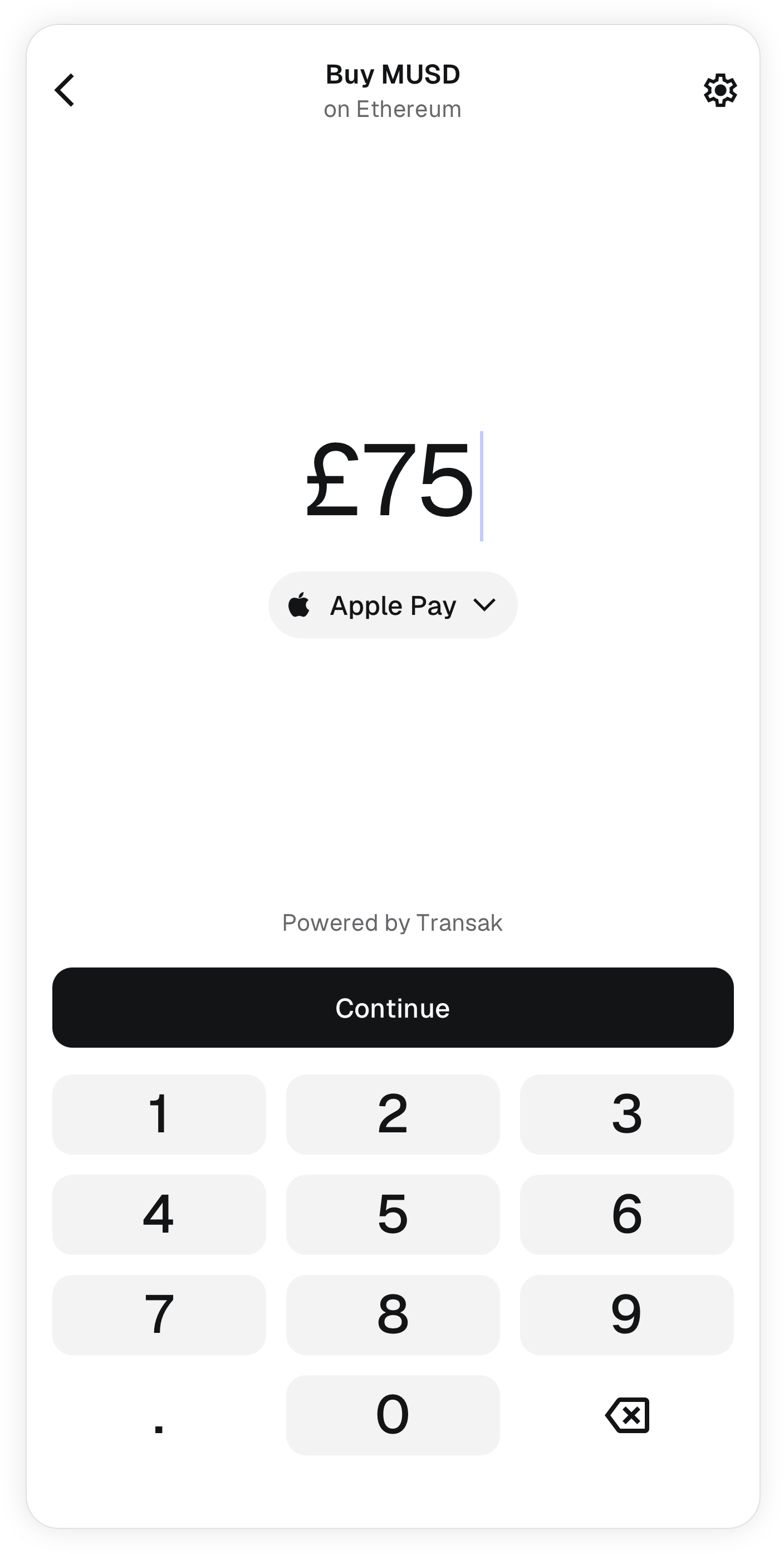 MetaMask 移动端购买时输入金额